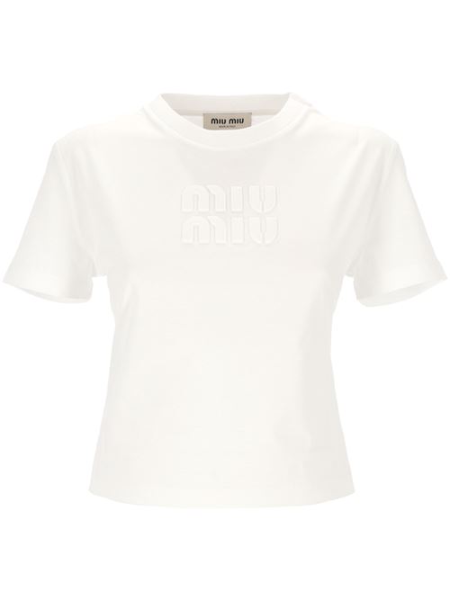 White cotton top MIU MIU | MJN483S-2321YXTF0009